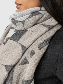 Scarves & Hats|Accessories|Saint and Sofia Abstract Rock Scarf - Black/Cream