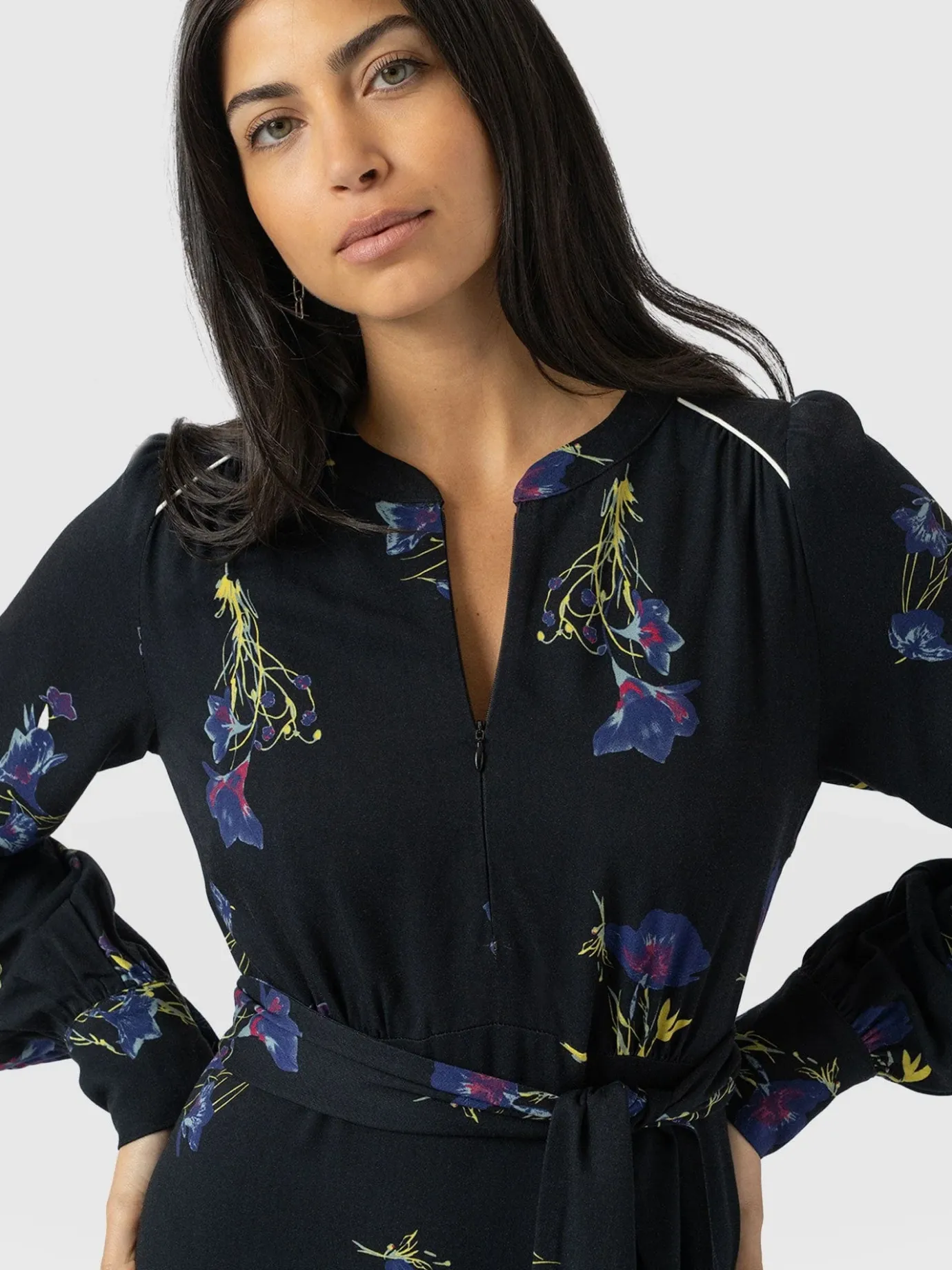 Dresses|Saint and Sofia Adaline Zip Up Dress - Blue Lily Gardens