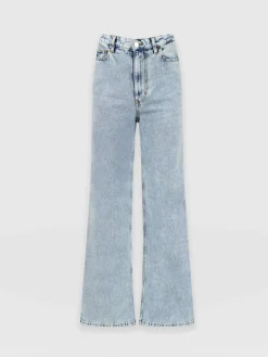 Denim & Jeans|Saint and Sofia Adjustable Wide Leg Jeans - Pale Blue