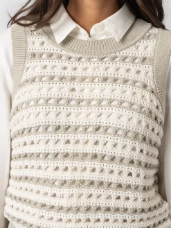 Knitwear|Saint and Sofia Adler Sleeveless Knit - Beige