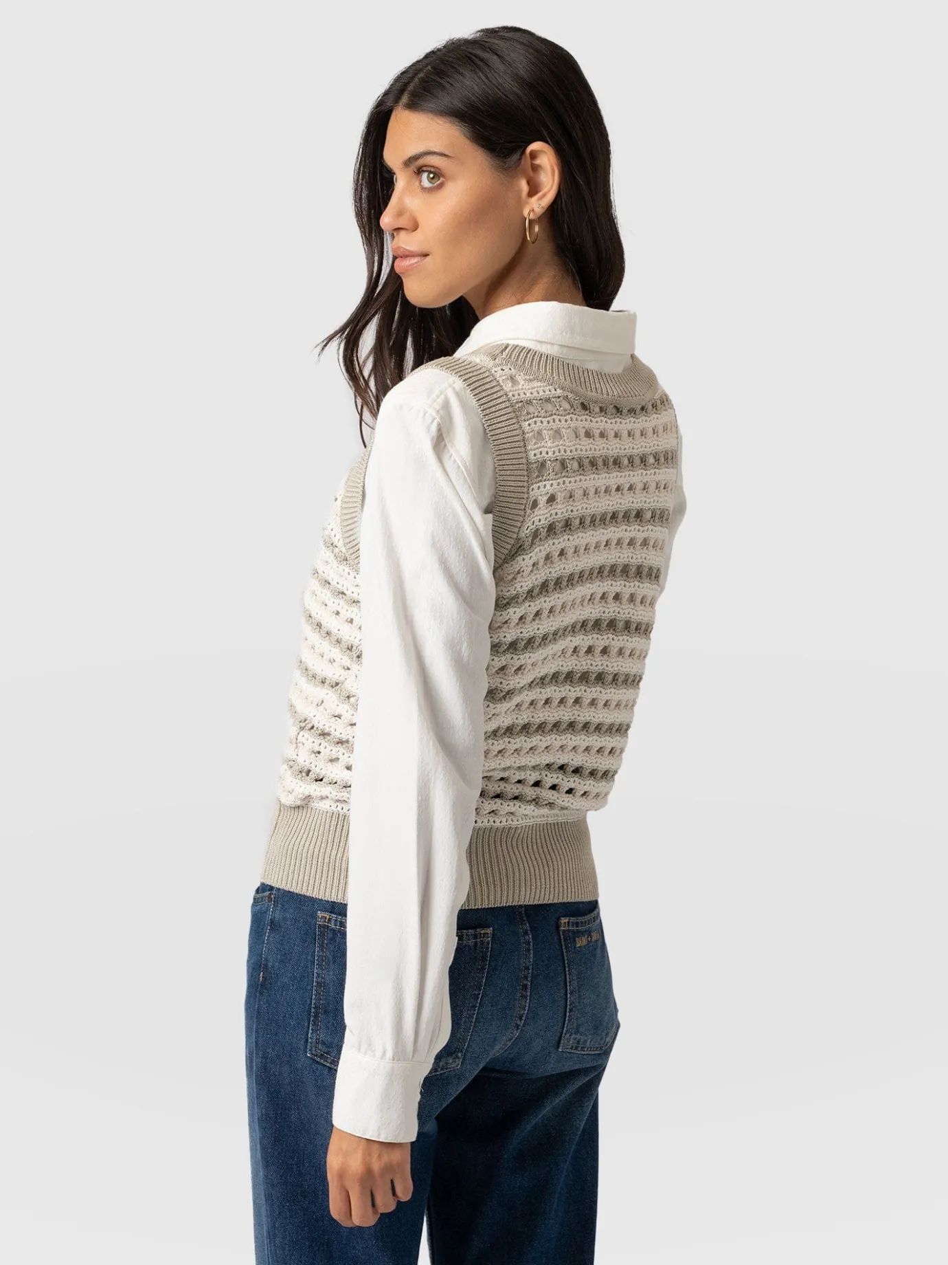Knitwear|Saint and Sofia Adler Sleeveless Knit - Beige