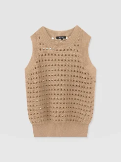 Knitwear|Saint and Sofia Adler Sleeveless Knit - Camel