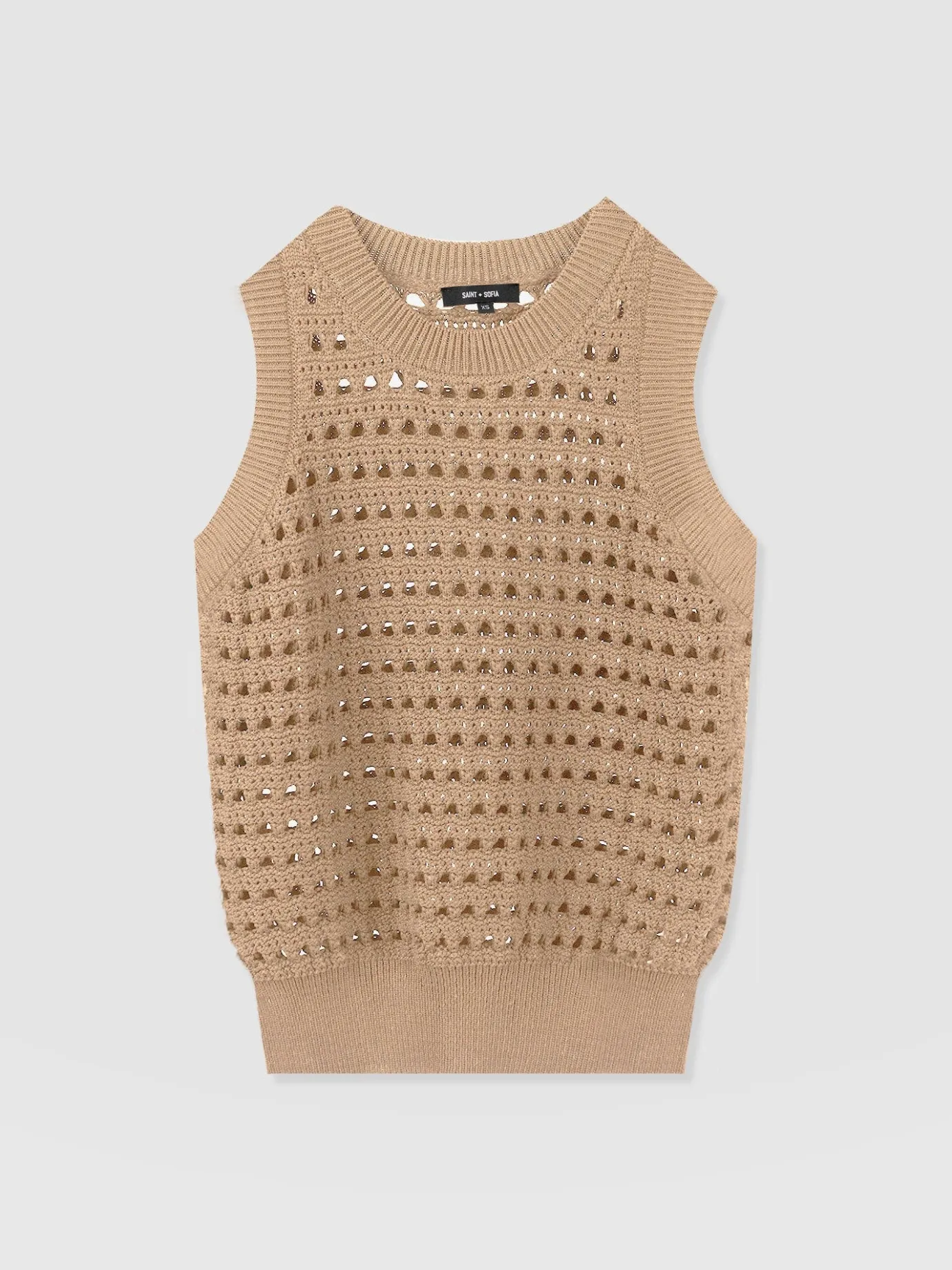 Knitwear|Saint and Sofia Adler Sleeveless Knit - Camel