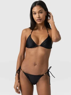 Swimwear|Saint and Sofia Alba Tie Side Bikini Bottom - Black