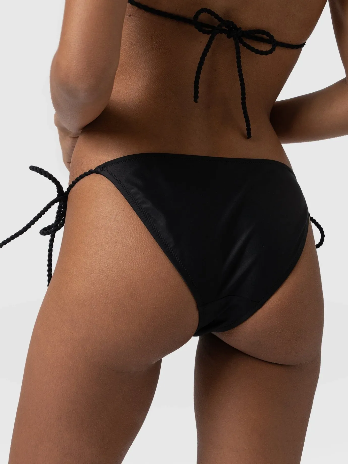 Swimwear|Saint and Sofia Alba Tie Side Bikini Bottom - Black