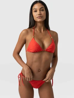 Swimwear|Saint and Sofia Alba Tie Side Bikini Bottom - Red