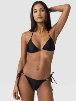 Swimwear|Saint and Sofia Alba Triangle Bikini Top - Black