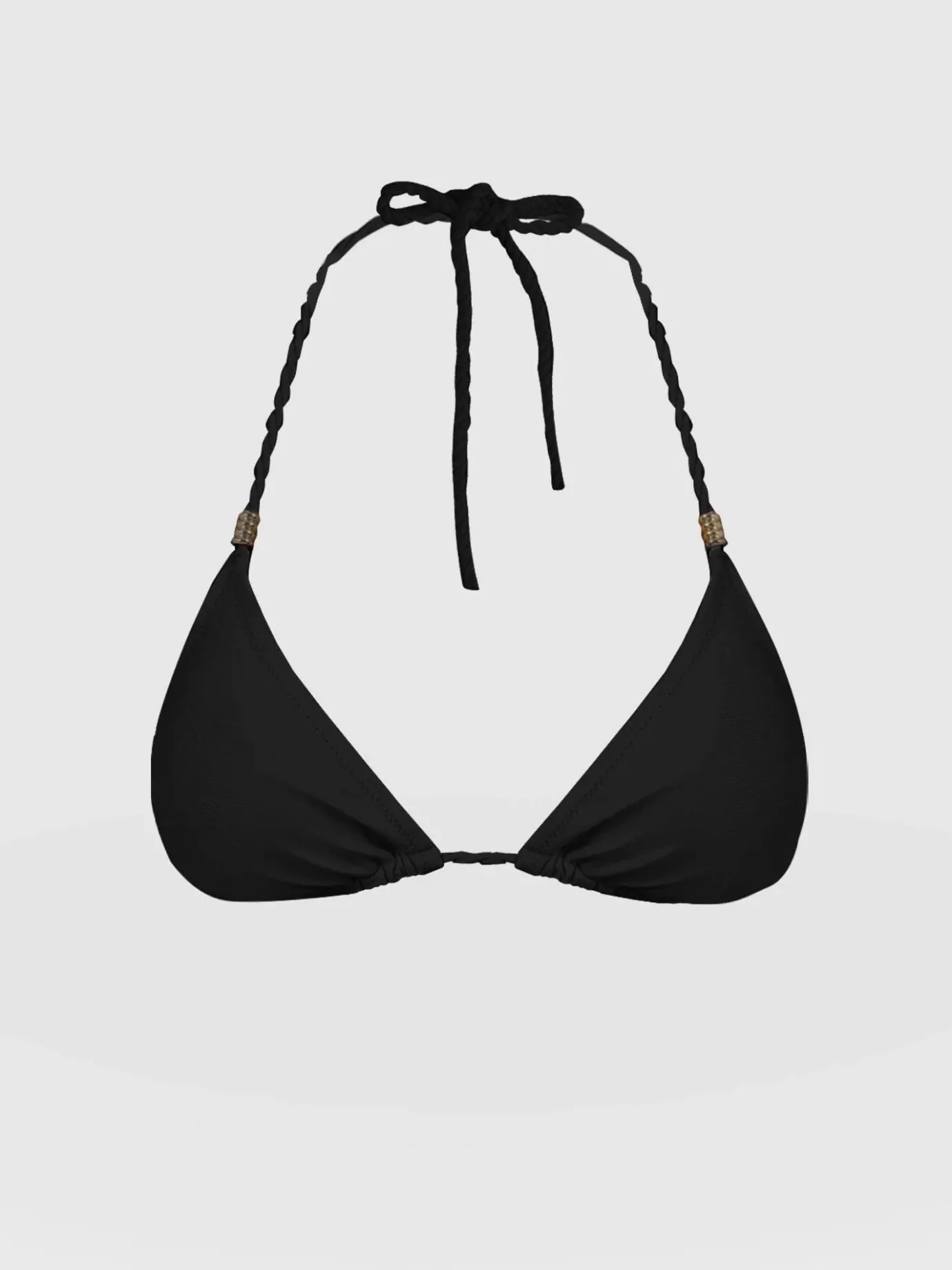 Swimwear|Saint and Sofia Alba Triangle Bikini Top - Black