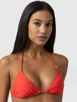 Swimwear|Saint and Sofia Alba Triangle Bikini Top - Red