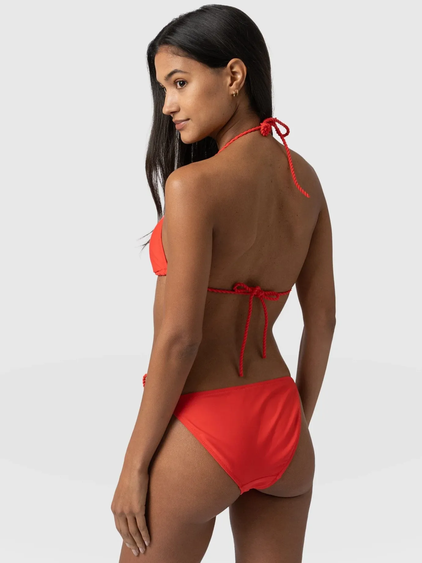 Swimwear|Saint and Sofia Alba Triangle Bikini Top - Red