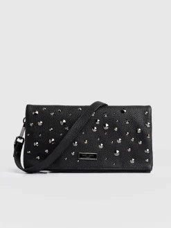Accessories|Cross Body Bags|Saint and Sofia Alexis Studded Clutch - Black
