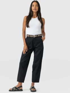 Pants|Saint and Sofia Alma Barrel Leg Chino - Black