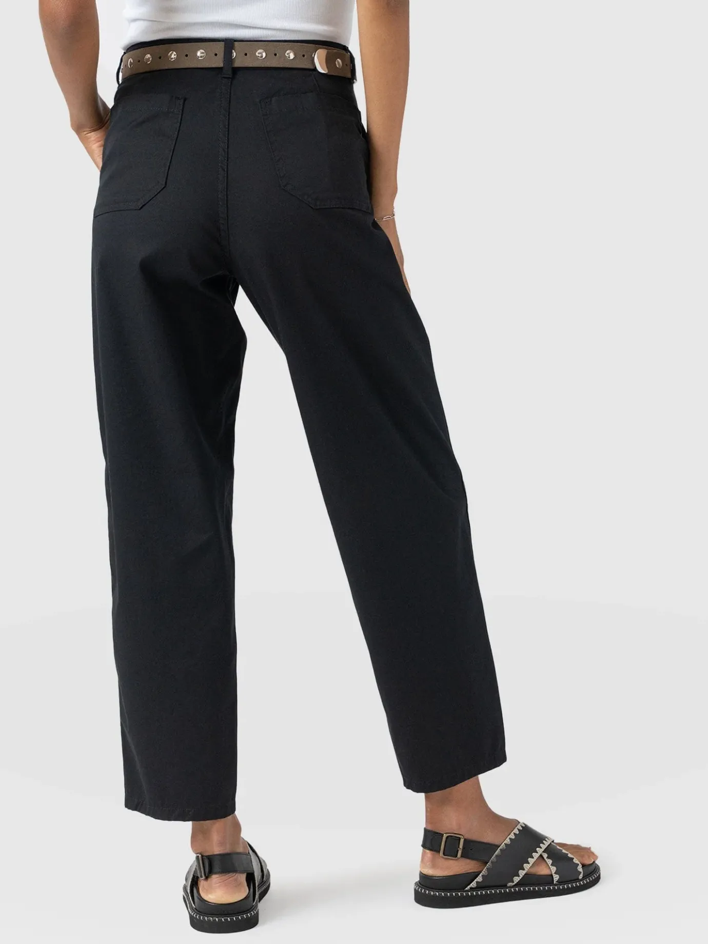 Pants|Saint and Sofia Alma Barrel Leg Chino - Black