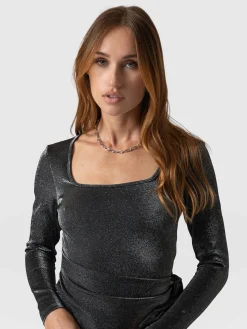 Dresses|Saint and Sofia Amelia Wrap Dress - Silver