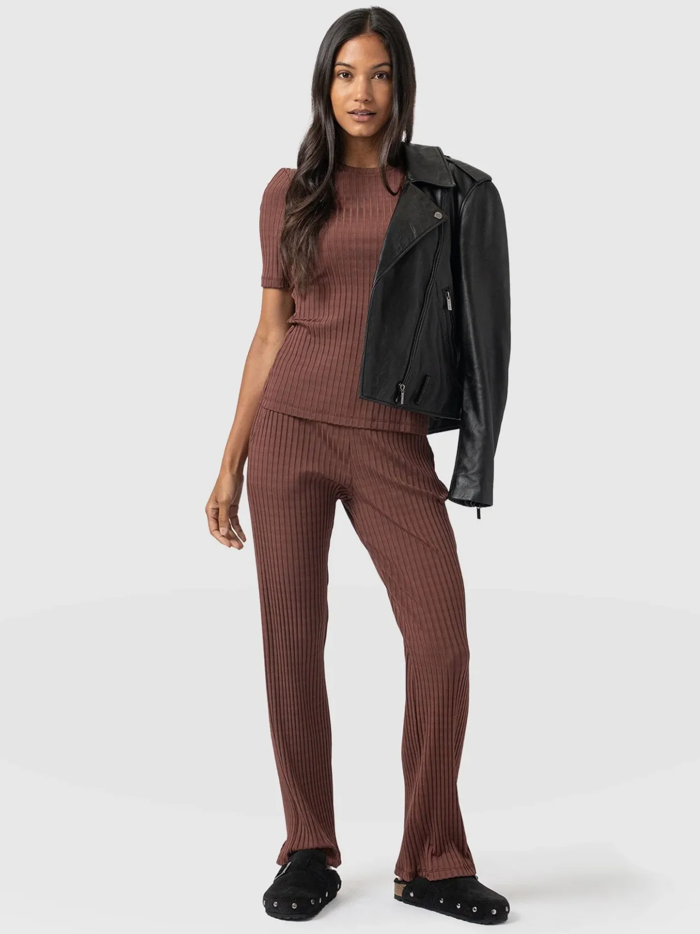 Pants|Saint and Sofia Apartment Pant - Maroon Rib