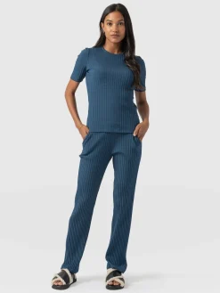 Pants|Saint and Sofia Apartment Pant - Teal Rib
