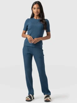 Pants|Saint and Sofia Apartment Pant - Teal Rib