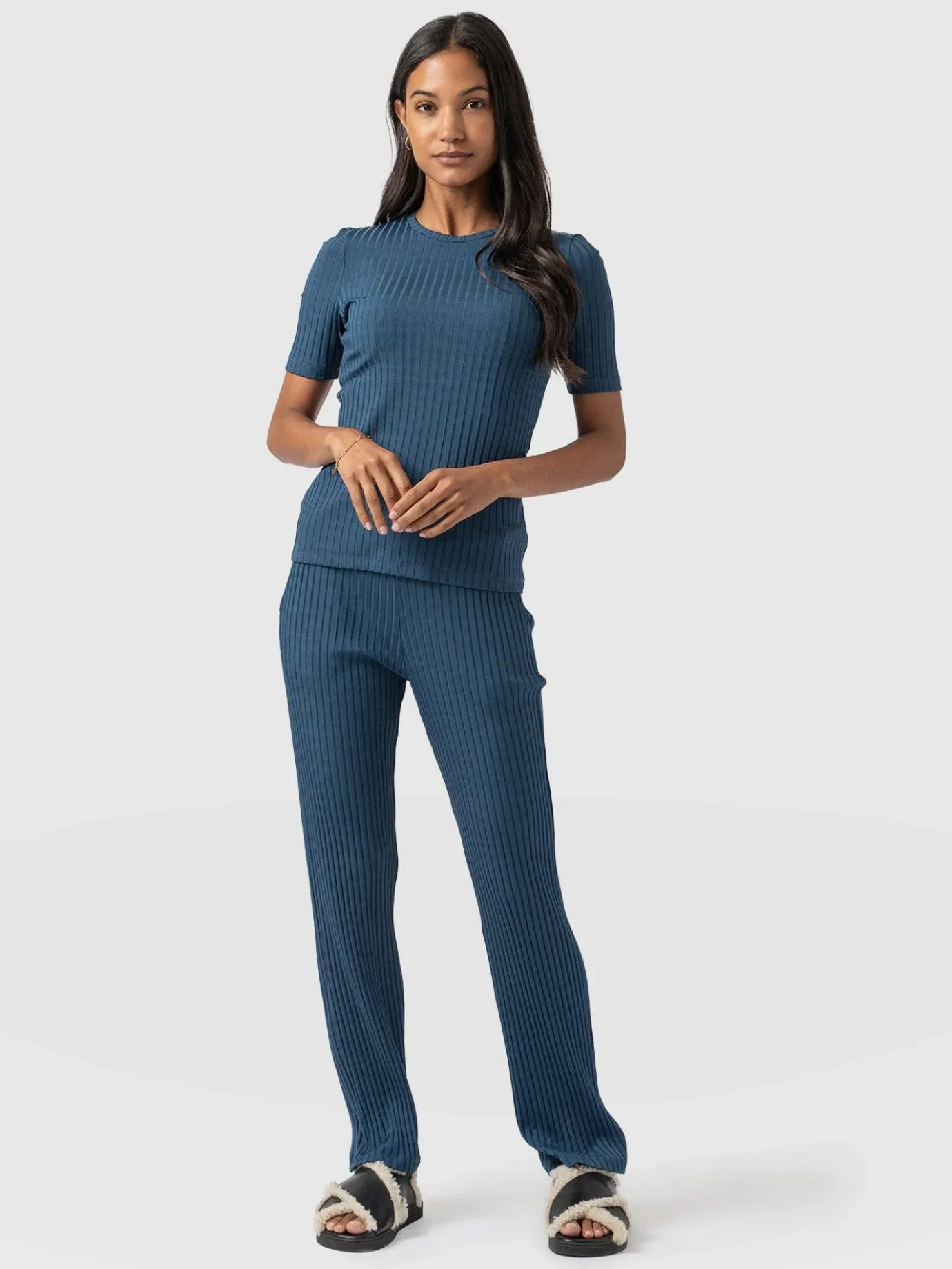 Pants|Saint and Sofia Apartment Pant - Teal Rib