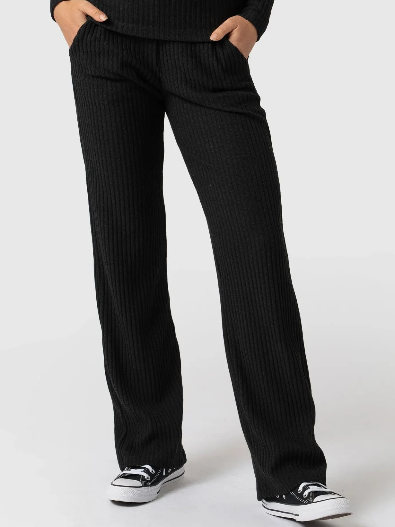Pants|Saint and Sofia Apartment Pant Ribbed - Black Rib