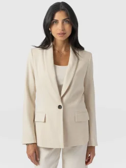 Coats & Jackets|Blazers|Saint and Sofia Argent Blazer - Cream