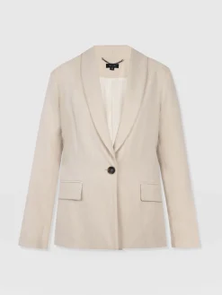 Coats & Jackets|Blazers|Saint and Sofia Argent Blazer - Cream
