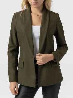 Coats & Jackets|Blazers|Saint and Sofia Argent Blazer - Khaki