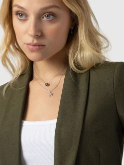 Coats & Jackets|Blazers|Saint and Sofia Argent Blazer - Khaki