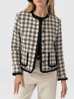Coats & Jackets|Blazers|Saint and Sofia Ashby Jacket - Black/White Check