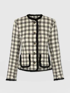 Coats & Jackets|Blazers|Saint and Sofia Ashby Jacket - Black/White Check