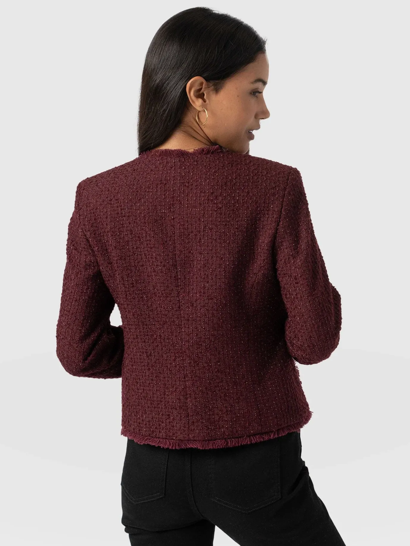 Coats & Jackets|Blazers|Saint and Sofia Ashby Jacket - Maroon