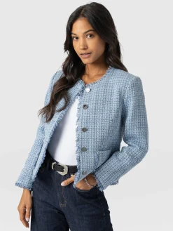 Coats & Jackets|Blazers|Saint and Sofia Ashby Jacket - Pale Blue