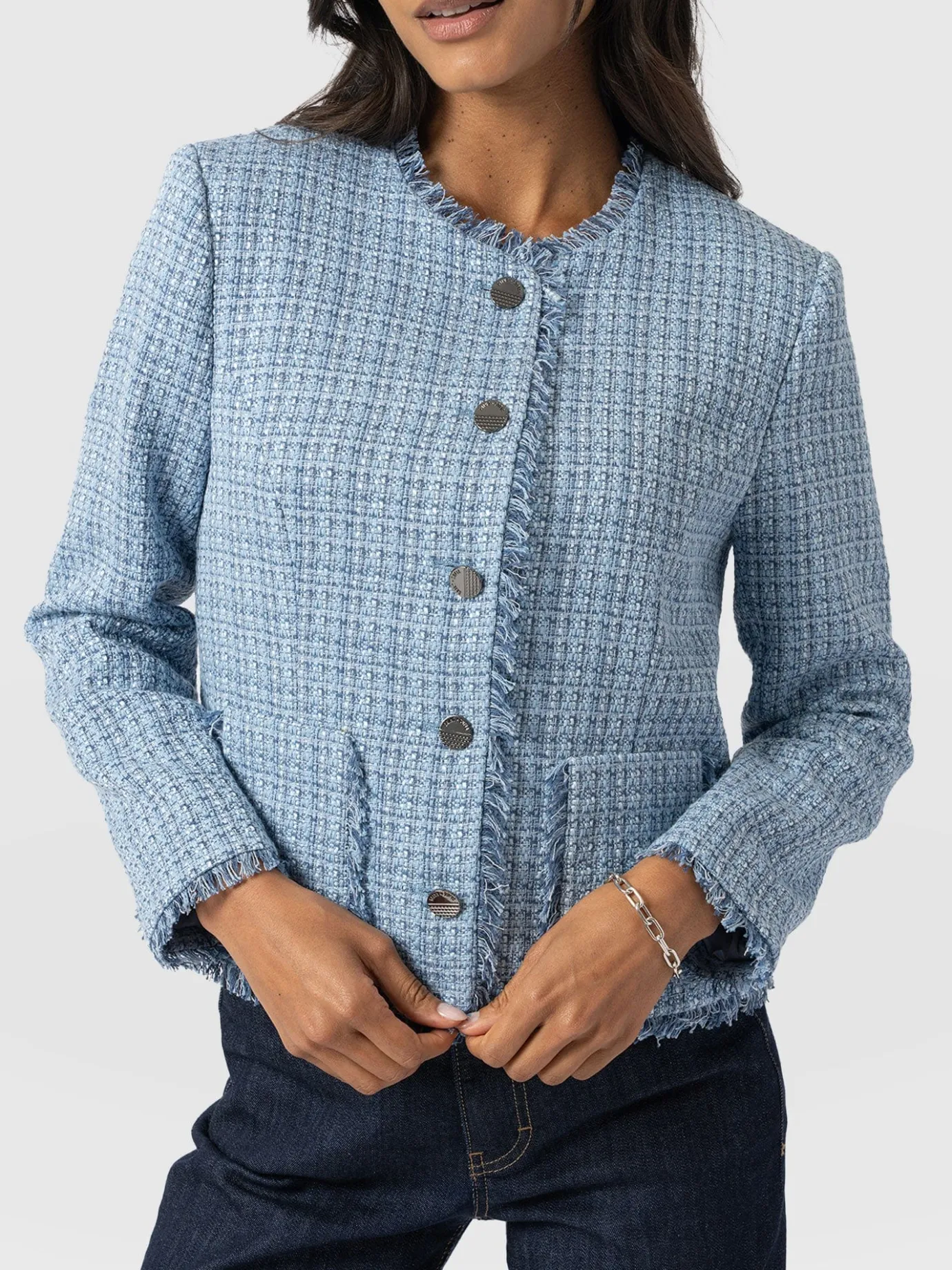 Coats & Jackets|Blazers|Saint and Sofia Ashby Jacket - Pale Blue