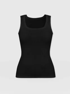 T-shirts & Tanks|Saint and Sofia Asher Scoop Neck Vest - Black