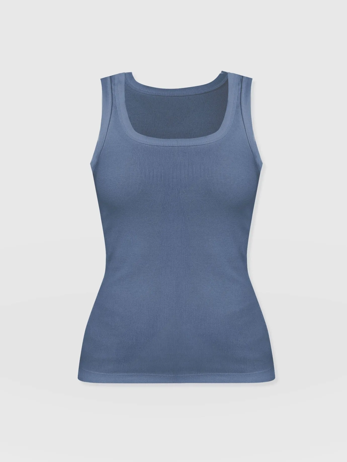 T-shirts & Tanks|Saint and Sofia Asher Scoop Neck Vest - Dusty Blue