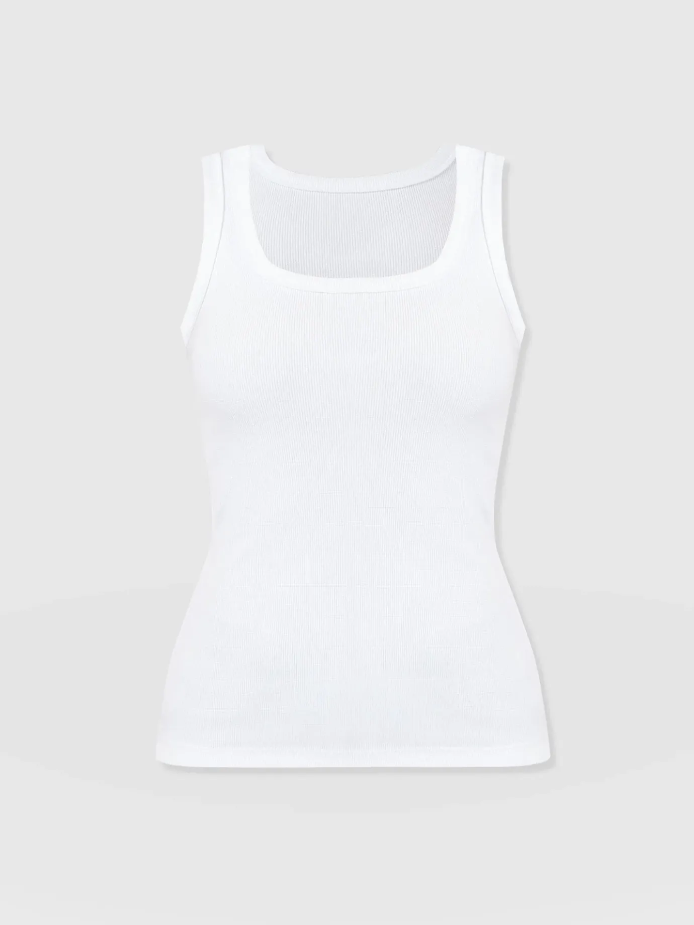 T-shirts & Tanks|Saint and Sofia Asher Scoop Neck Vest - White