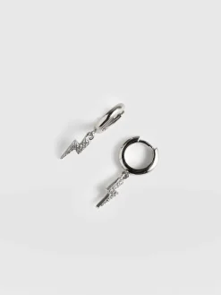 Silver Jewelry|Jewelry|Saint and Sofia Astral Lightning Charm Drop Earrings - Silver