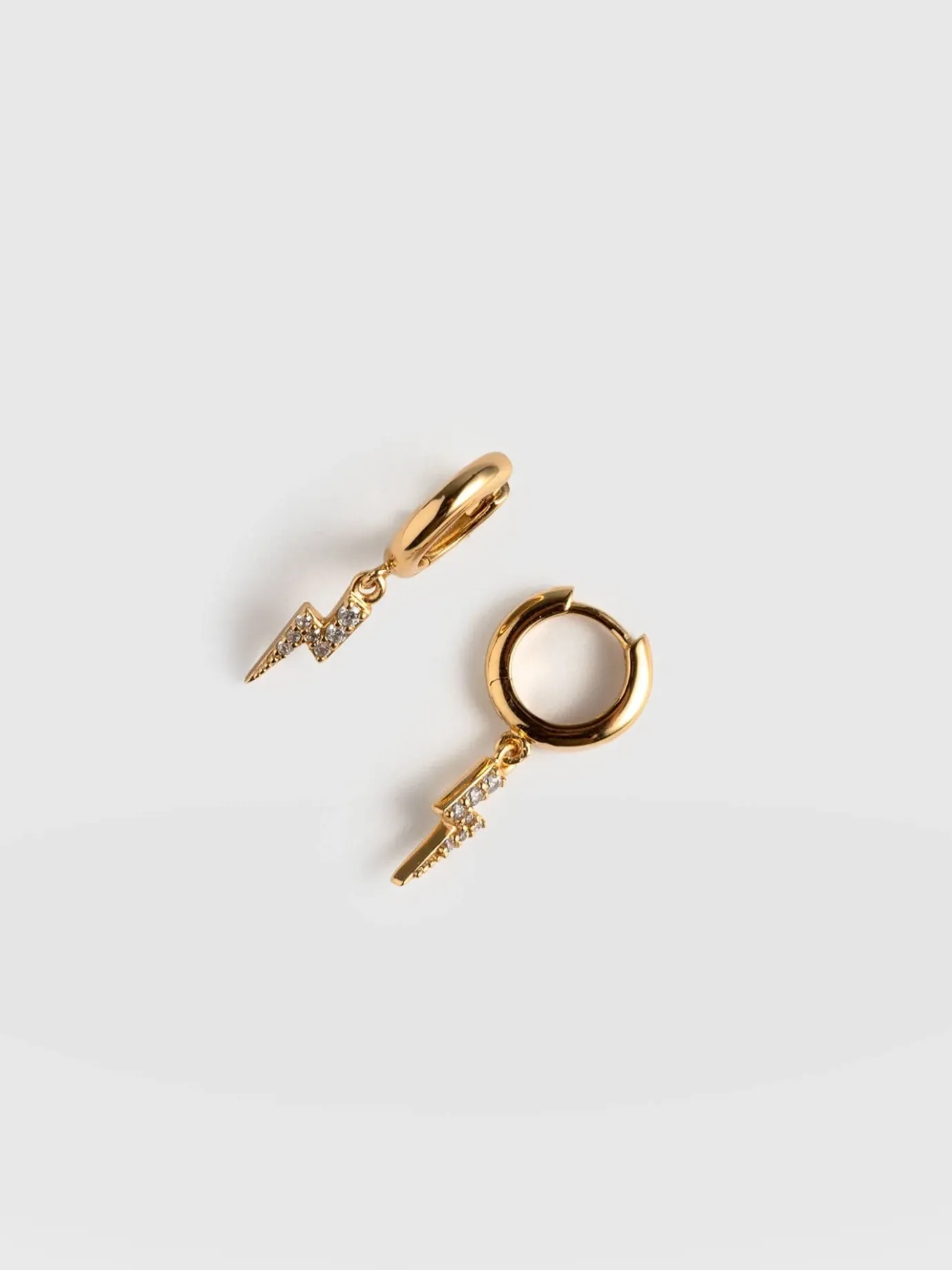 Gold Jewelry|Jewelry|Saint and Sofia Astral Lightning Charm Drop Earrings - Gold