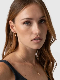 Gold Jewelry|Jewelry|Saint and Sofia Astral Lightning Charm Drop Earrings - Gold