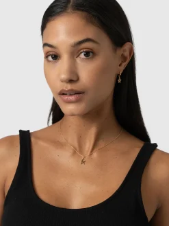 Gold Jewelry|Necklaces|Saint and Sofia Astral Star Necklace - Gold/Black