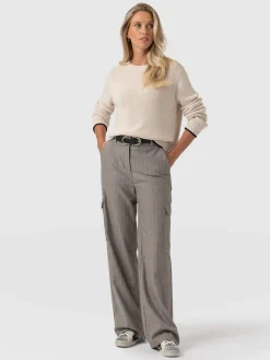 Pants|Saint and Sofia Astrid Cargo Pant - Brown Herringbone