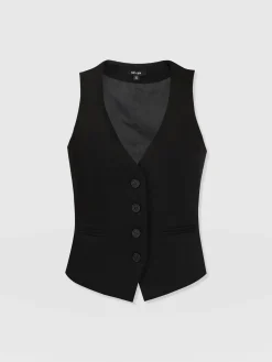 Blazers|Coats & Jackets|Saint and Sofia Astrid Vest - Black