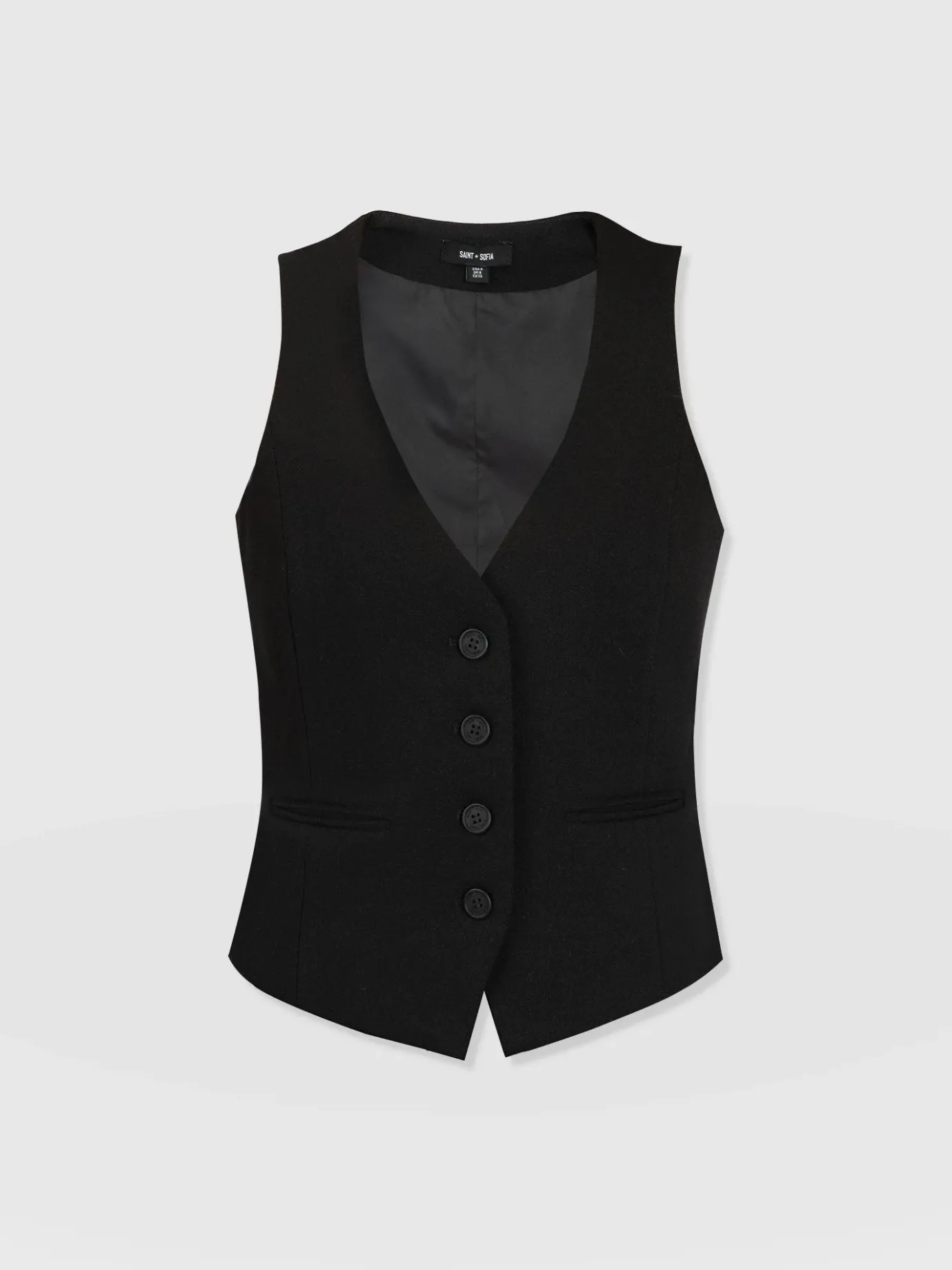 Blazers|Coats & Jackets|Saint and Sofia Astrid Vest - Black