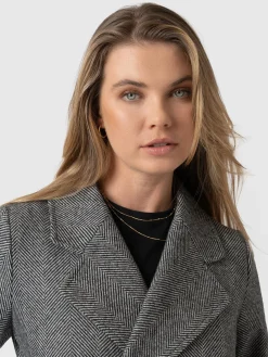 Coats & Jackets|Saint and Sofia Audrey Wrap Coat - Chevron