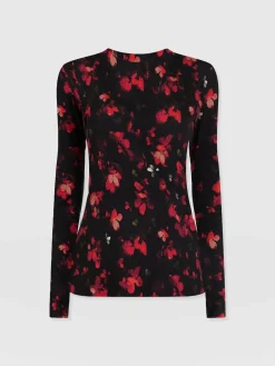 T-shirts & Tanks|Saint and Sofia Austen Crew Neck Long Sleeve Tee - Pink Aurora