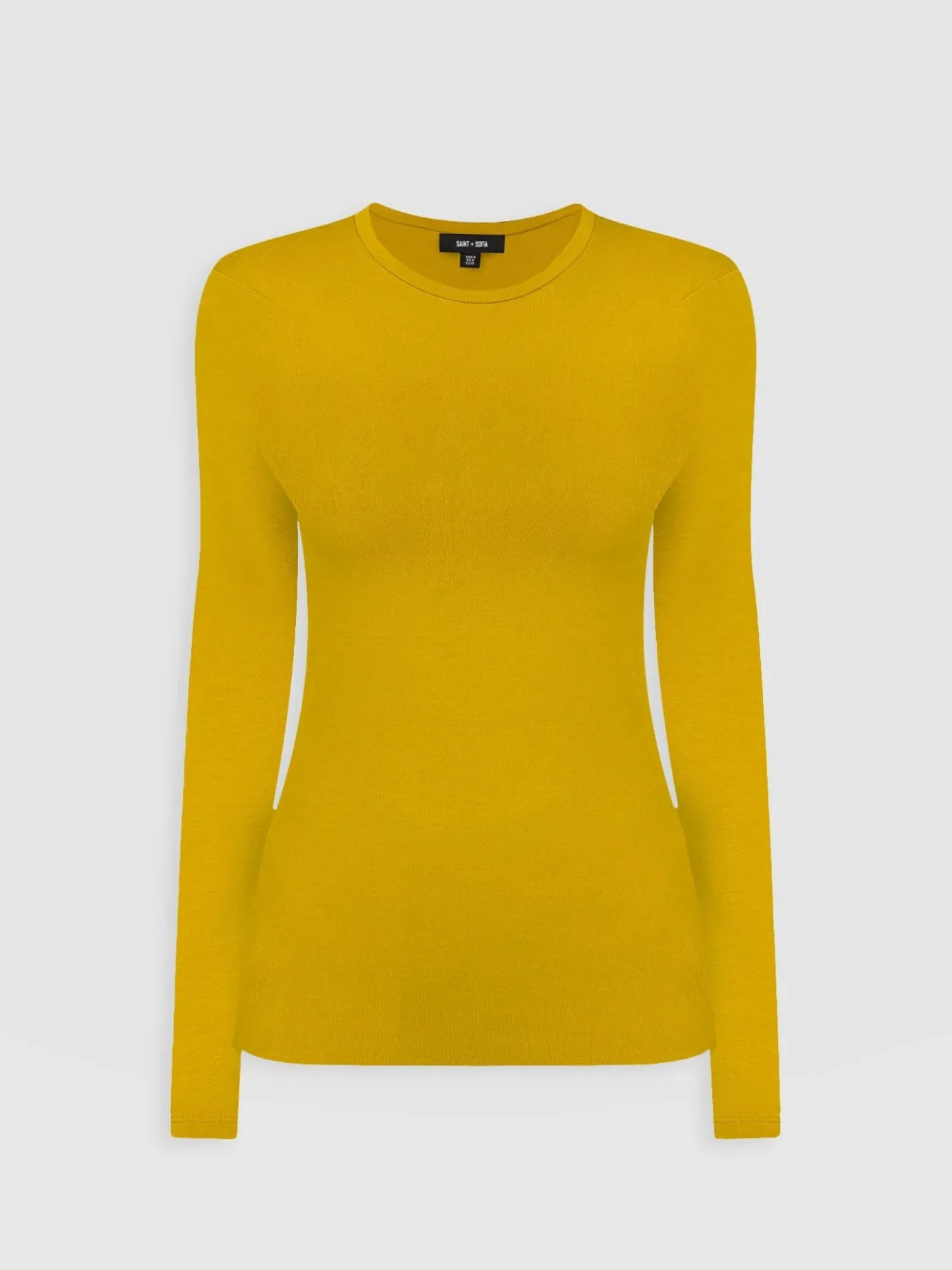 T-shirts & Tanks|Saint and Sofia Austen Crew Neck Long Sleeve Tee - Mustard