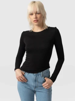T-shirts & Tanks|Saint and Sofia Austen Crew Neck Tee - Black