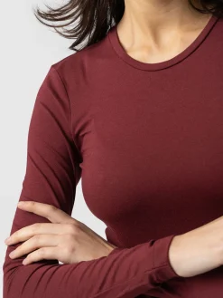 T-shirts & Tanks|Saint and Sofia Austen Crew Neck Tee - Burgundy
