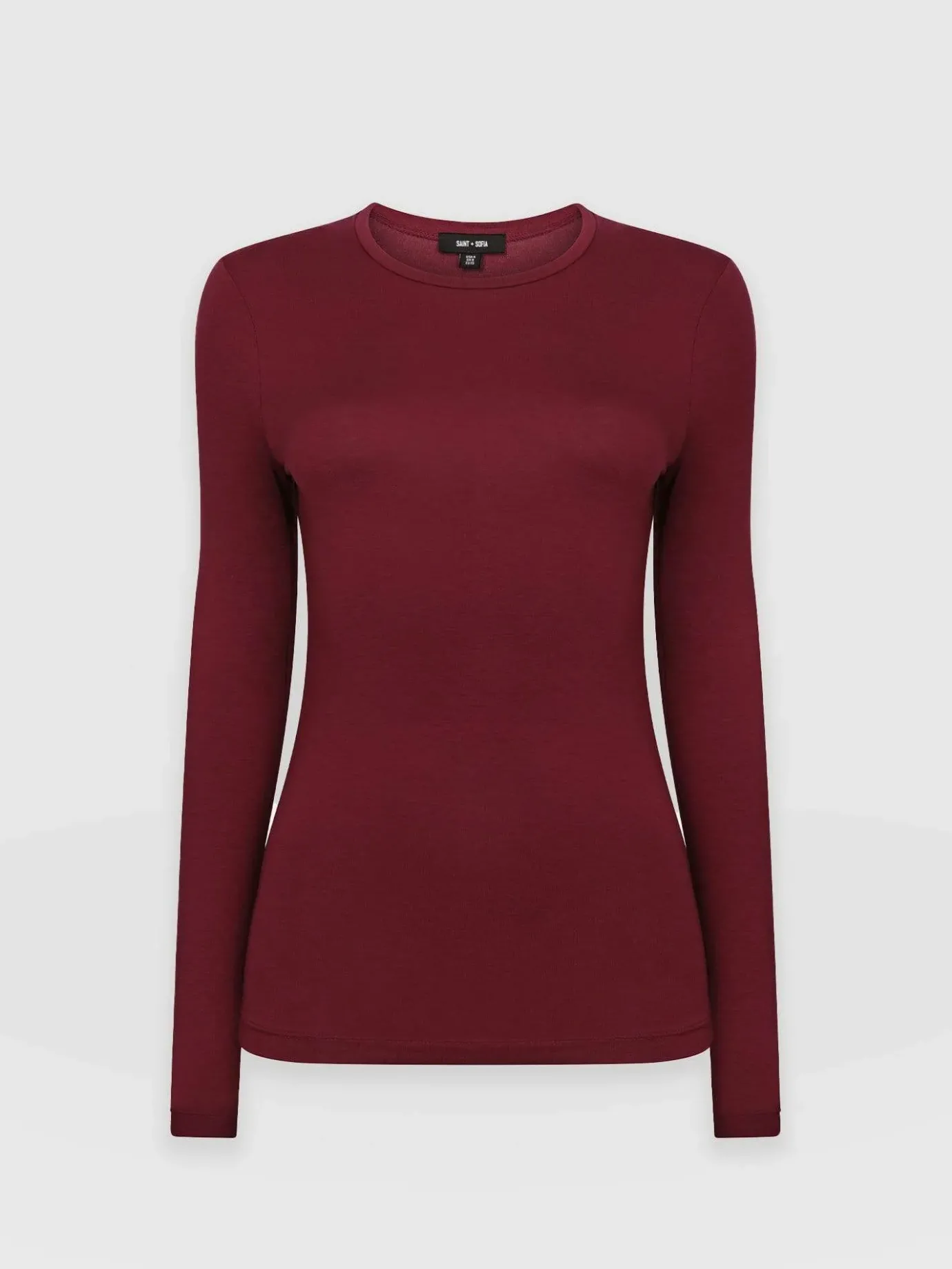 T-shirts & Tanks|Saint and Sofia Austen Crew Neck Tee - Burgundy