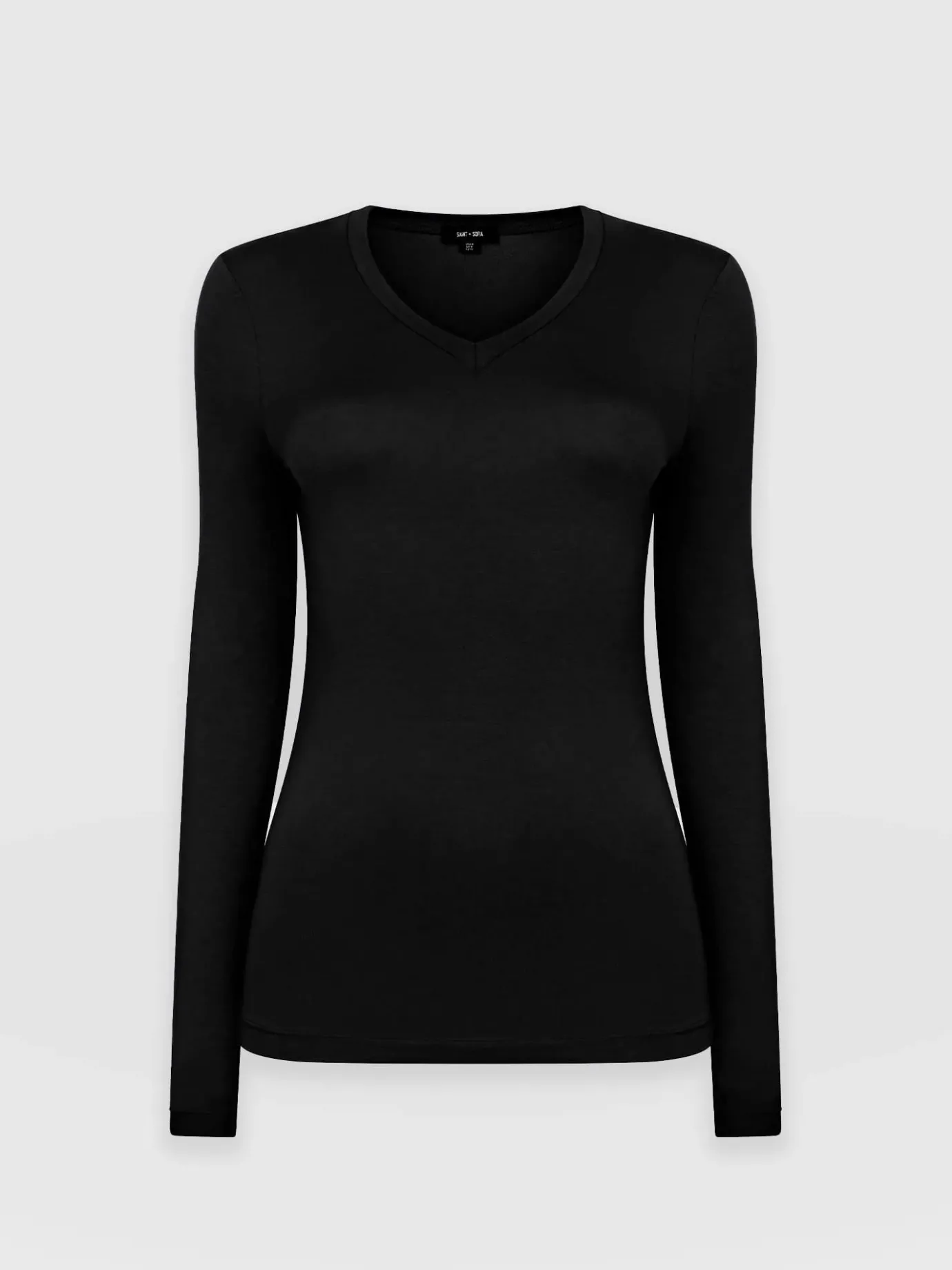 T-shirts & Tanks|Saint and Sofia Austen V Neck Tee - Black