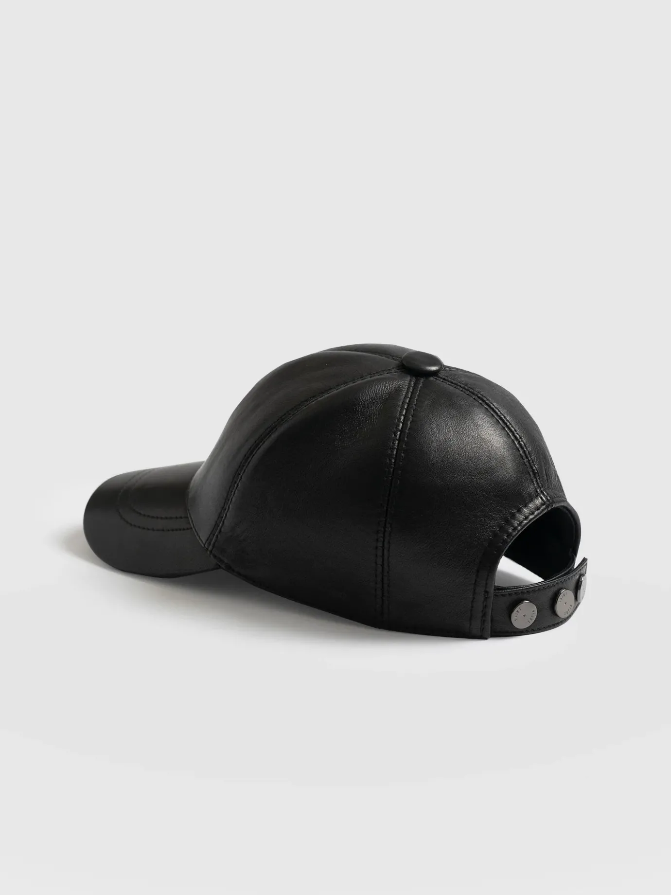 Scarves & Hats|Accessories|Saint and Sofia Avalon Leather Baseball Cap - Black